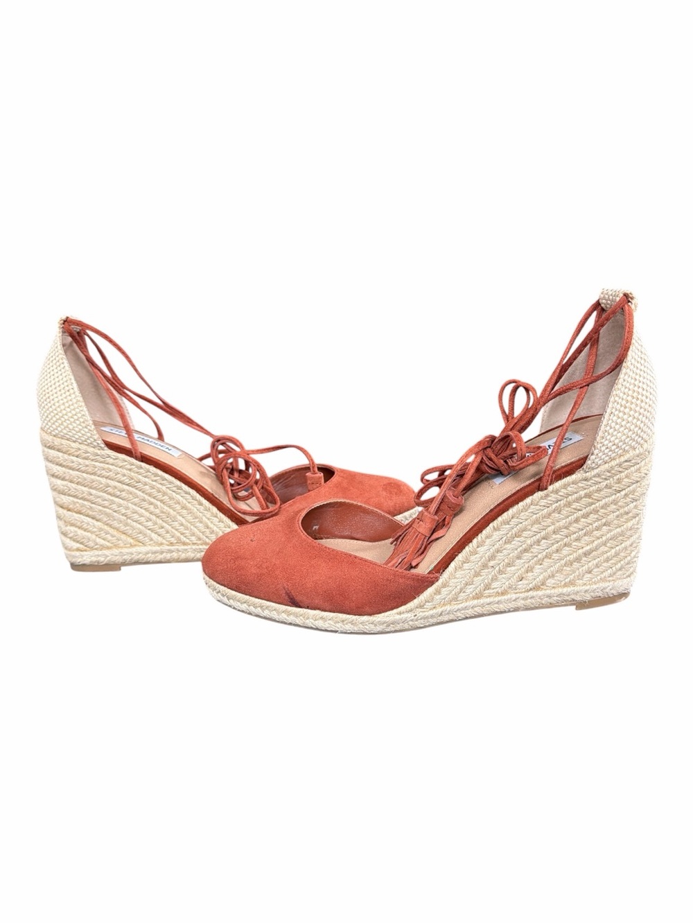 Steve Madden Bestow Coral Lace-Up Espadrille Wedge Heels Size 9.5 - Picture 6 of 12